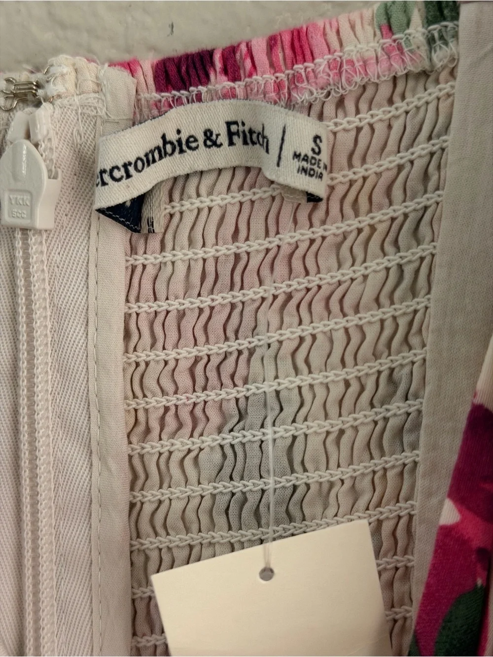 Abercrombie & Fitch tiered maxi dress with a pink floral print. Size small NWT